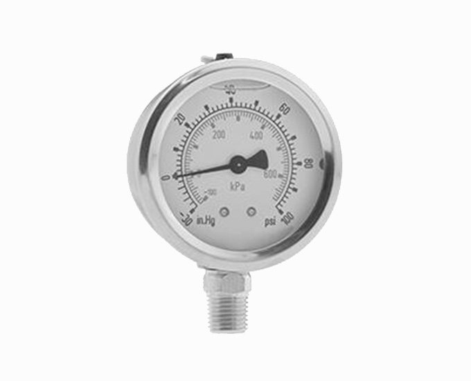 Dual-Scale Pressure Gauge, Bottom Connection 