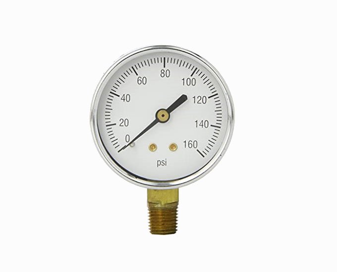 Radial single scale plastic pressure gauge