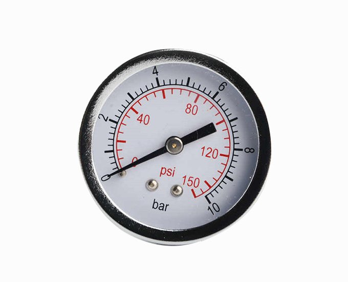1.5” double scale axial black steel general pressure gauge brass  connection