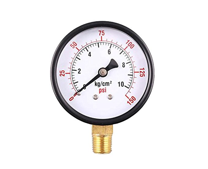 6”double scale Radial black steel general pressure gauge brass  connection