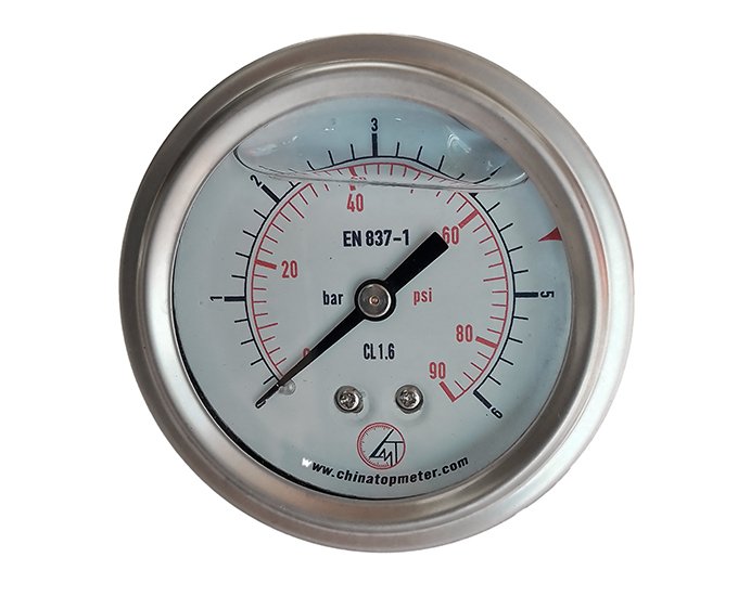 Oil-Filled SS304 single scale axial pressure gauge