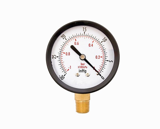 Dry Utility Pressure Gauge - Lower Mount Black Steel