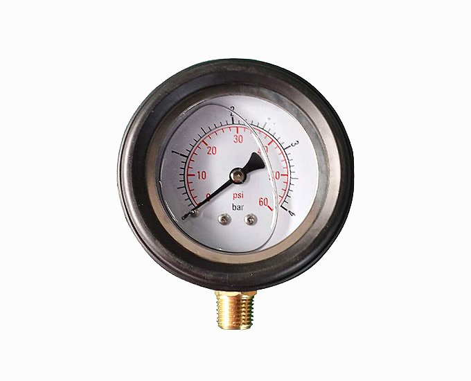 0-60PSI Pressure Gauge With Rubber Boot 14NPT Bottom Mount