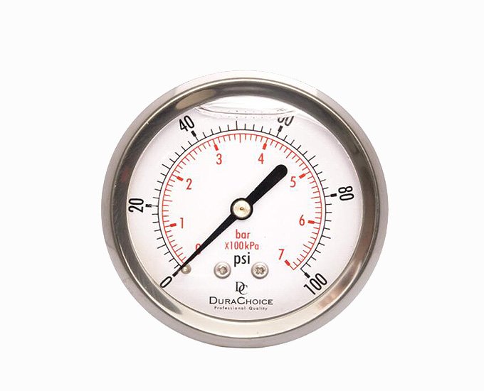 2-12 Dial Size, Liquid Filled Pressure Gauge