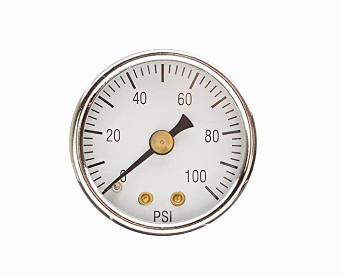 Axial single scale plastic pressure gauge