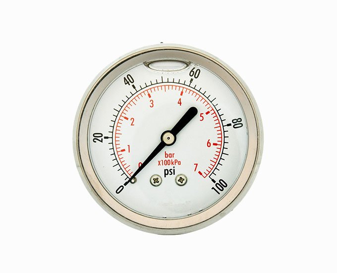 Oil-Filled SS316 double scale axial pressure gauge