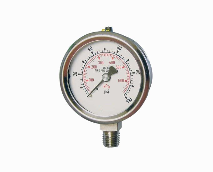 SS316 double sacle radial pressure gauge