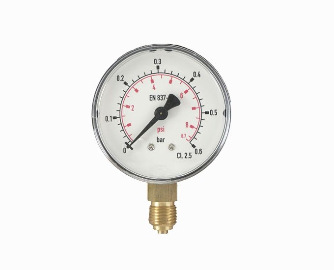 Radial double scale plastic pressure gauge