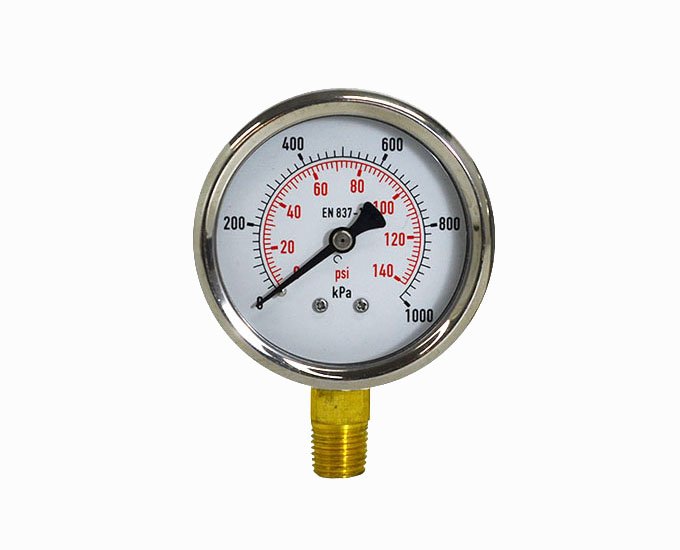 Oil-filled doule scale radial SS pressure gauge economy type