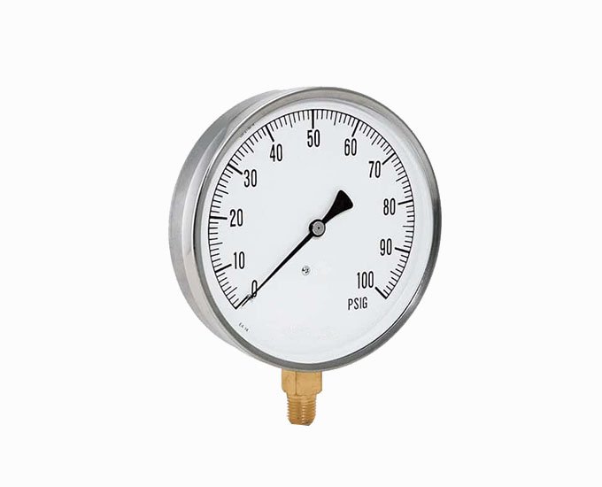 SS316 single scale radial pressure  gauge with brass connection