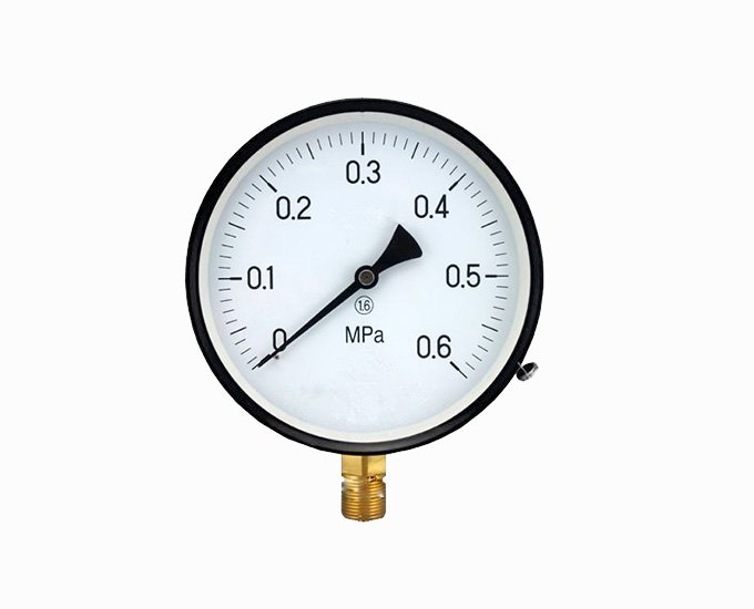 4” Single scale Radial black steel general pressure gauge brass  connection