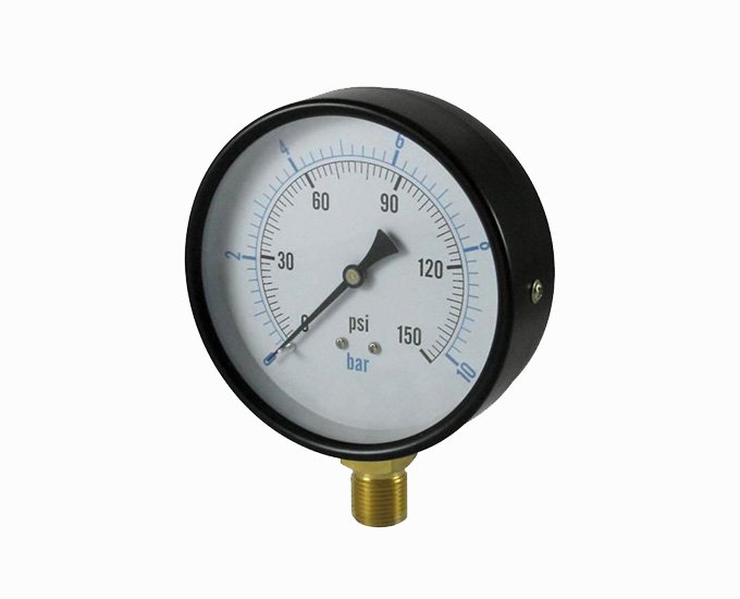 1.5” double scale Radial black steel general pressure gauge brass  connection