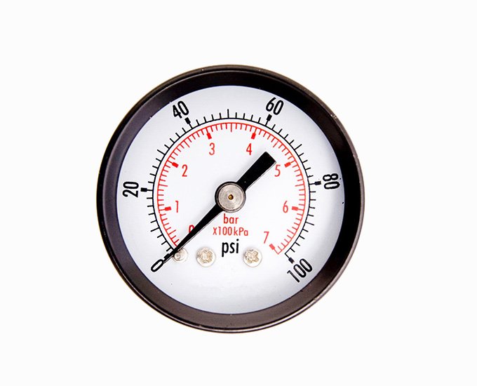 2“ double scale axial black steel general pressure gauge brass  connection
