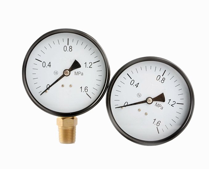 1.5” Single scale axial black steel general pressure gauge brass  connection