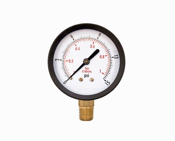 2.5“double scale Radial black steel general pressure gauge brass connection