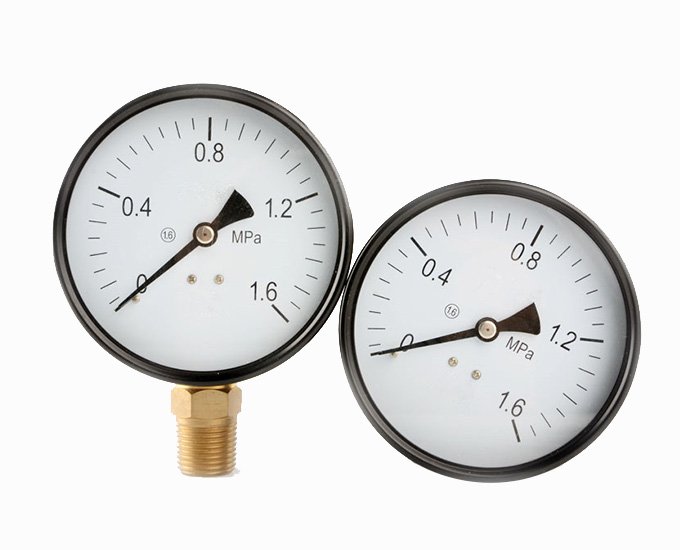 2.5” Single scale axial black steel general pressure gauge brass  connection