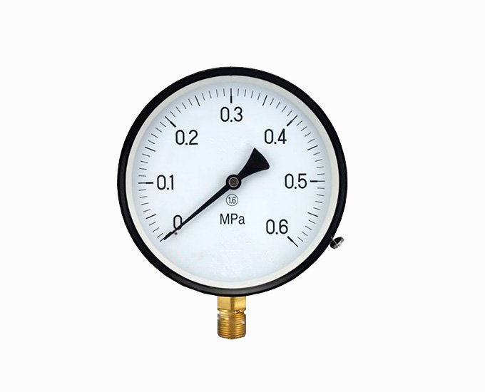 6” Single scale Radial black steel general pressure gauge brass  connection