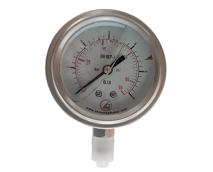 Oil-Filled SS316 double scale radial pressure gauge